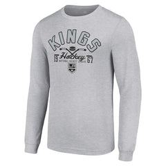 Los Angeles Kings Starter Puck Long Sleeve T-Shirt - Heather Gray | NHL on sale