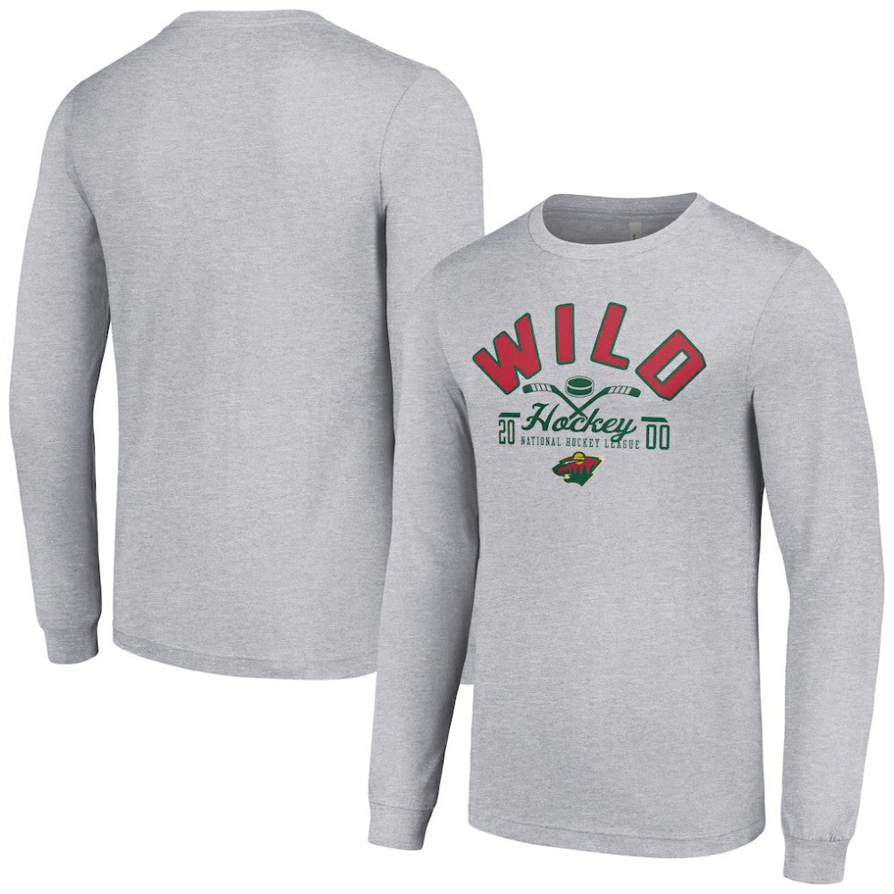 Minnesota Wild Starter Puck Long Sleeve T-Shirt - Heather Gray | NHL near me