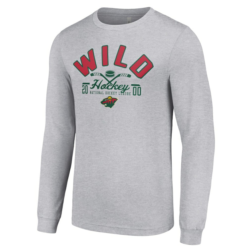 Minnesota Wild Starter Puck Long Sleeve T-Shirt - Heather Gray | NHL near me