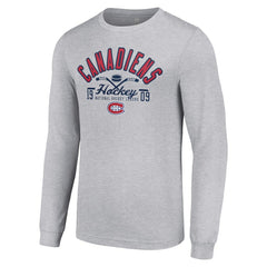 Montreal Canadiens Starter Puck Long Sleeve T-Shirt - Heather Gray | NHL Clearance