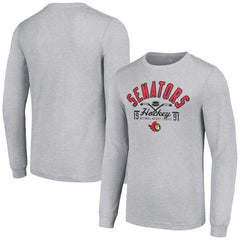 Ottawa Senators Starter Puck Long Sleeve T-Shirt - Heather Gray | NHL Lifestyle
