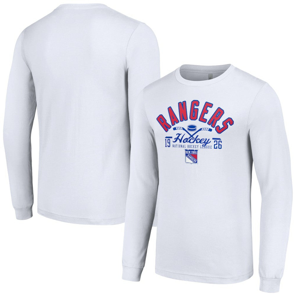 New York Rangers Starter Puck Long Sleeve T-Shirt - White | NHL sale