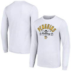 Pittsburgh Penguins Starter Puck Long Sleeve T-Shirt - White | NHL Lifestyle