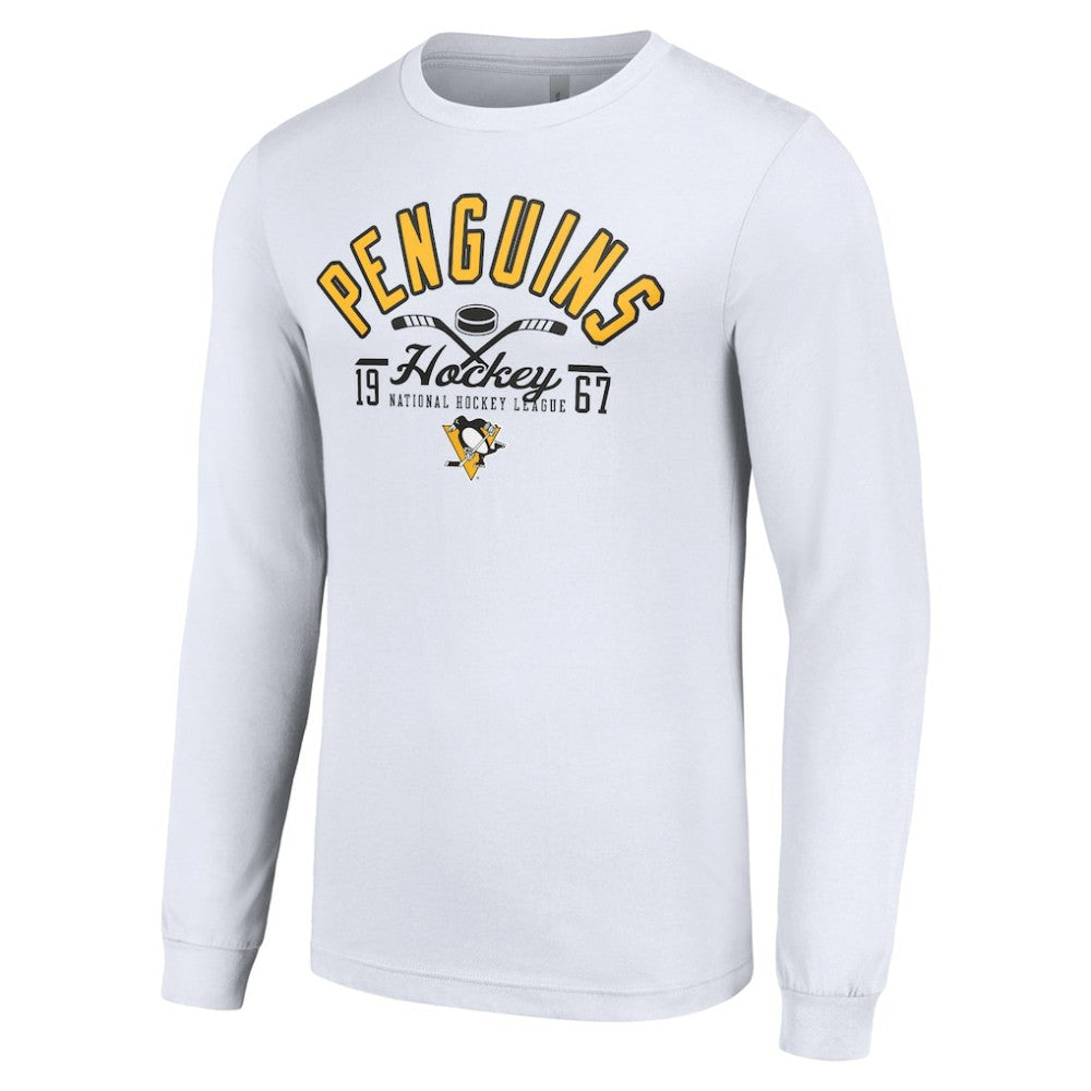 Pittsburgh Penguins Starter Puck Long Sleeve T-Shirt - White | NHL Lifestyle