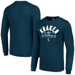 Seattle Kraken Starter Puck Long Sleeve T-Shirt - Deep Sea Blue | NHL near me