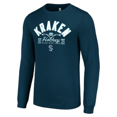 Seattle Kraken Starter Puck Long Sleeve T-Shirt - Deep Sea Blue | NHL near me