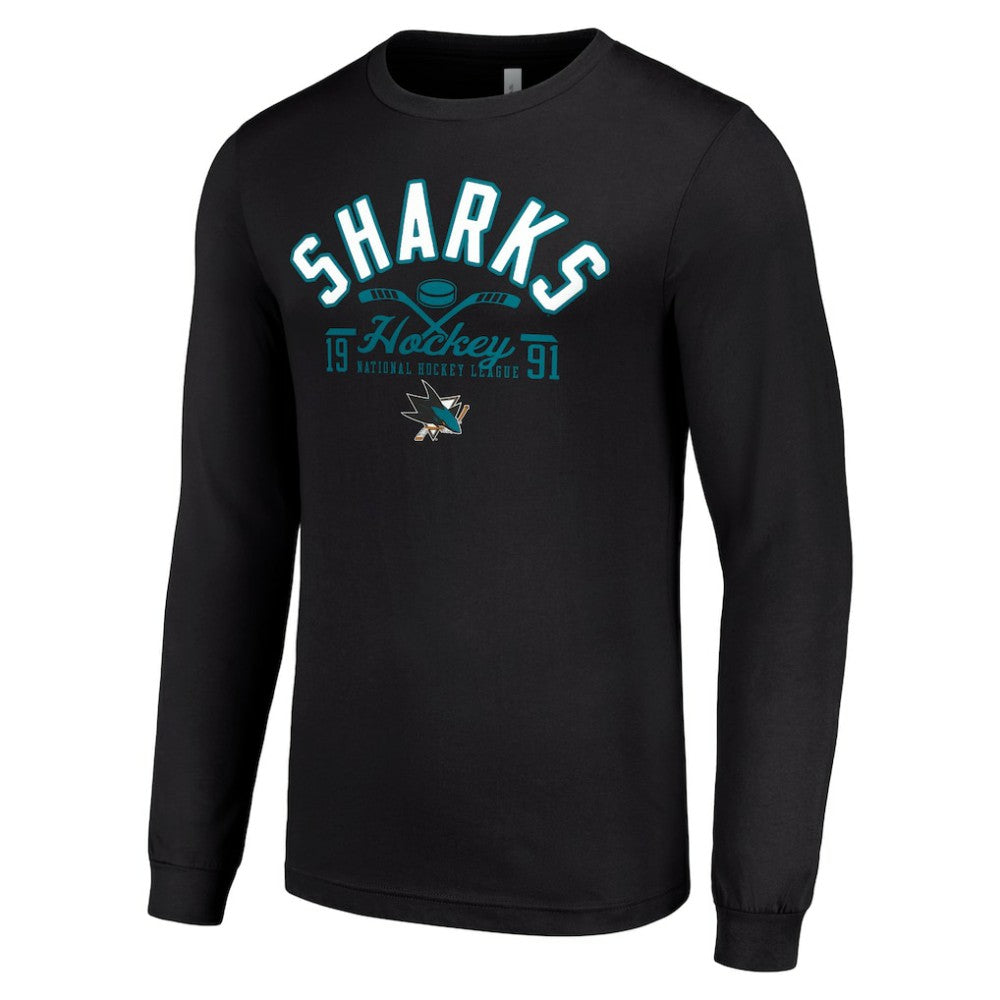 San Jose Sharks Starter Puck Long Sleeve T-Shirt - Black | NHL online