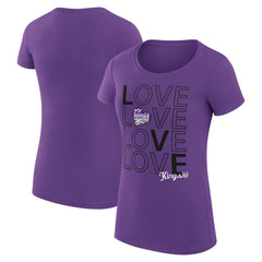 Sacramento Kings G-III 4Her by Carl Banks Women's Super-Slim Fit Lightweight Basketball Love T-Shirt Purple