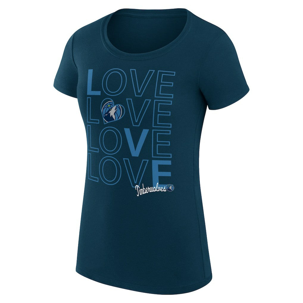 Minnesota Timberwolves G-III 4Her by Carl Banks Women's Super-Slim Fit Lightweight Basketball Love T-Shirt Navy