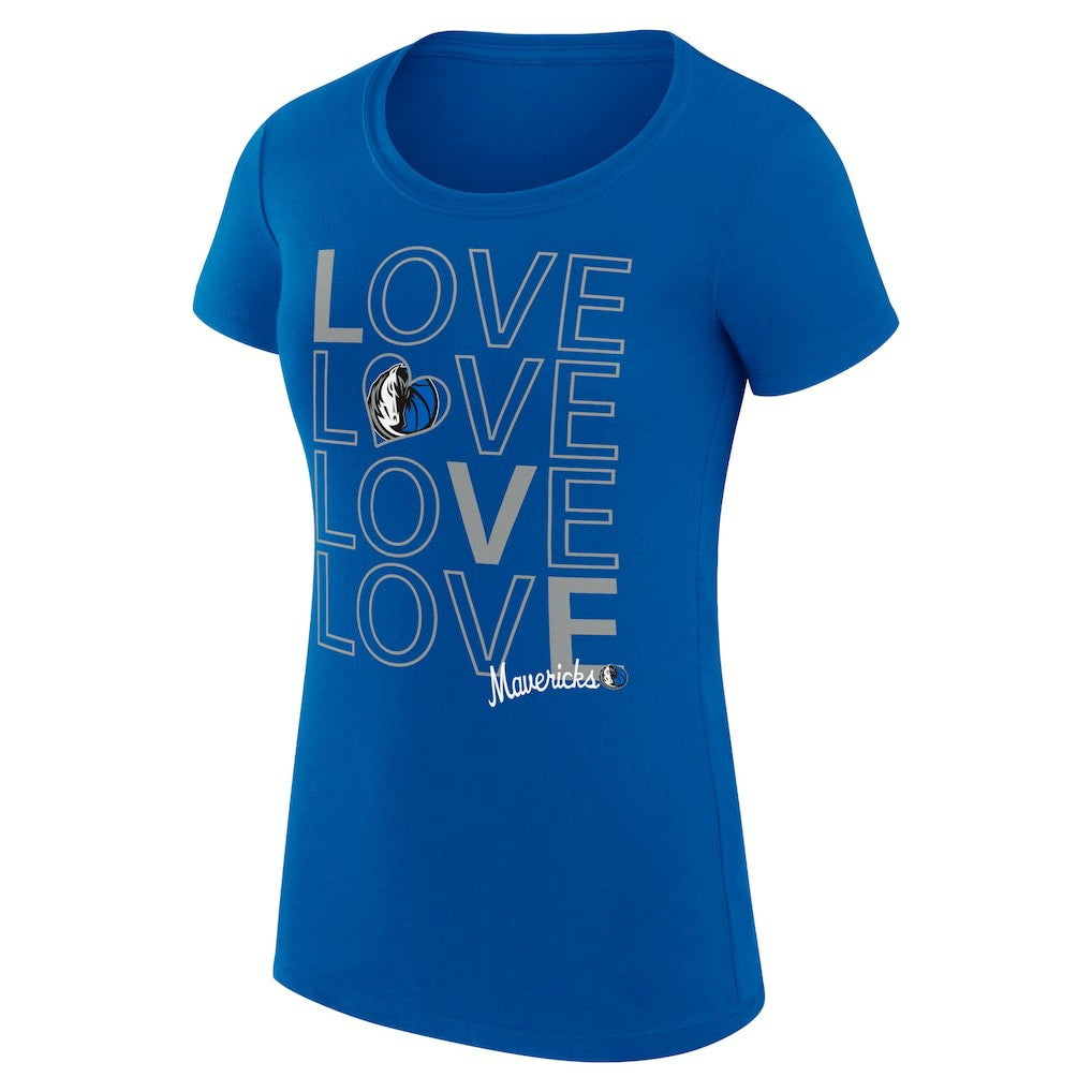 Dallas Mavericks G-III 4Her by Carl Banks Women's Super-Slim Fit Lightweight Basketball Love T-Shirt Royal