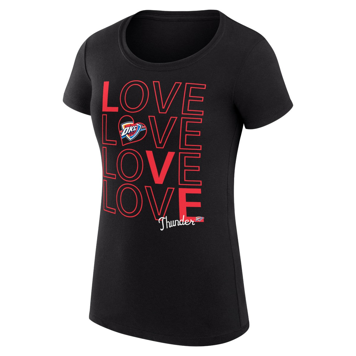 Oklahoma City Thunder G-III 4Her by Carl Banks Women's Super-Slim Fit Lightweight Basketball Love T-Shirt Black