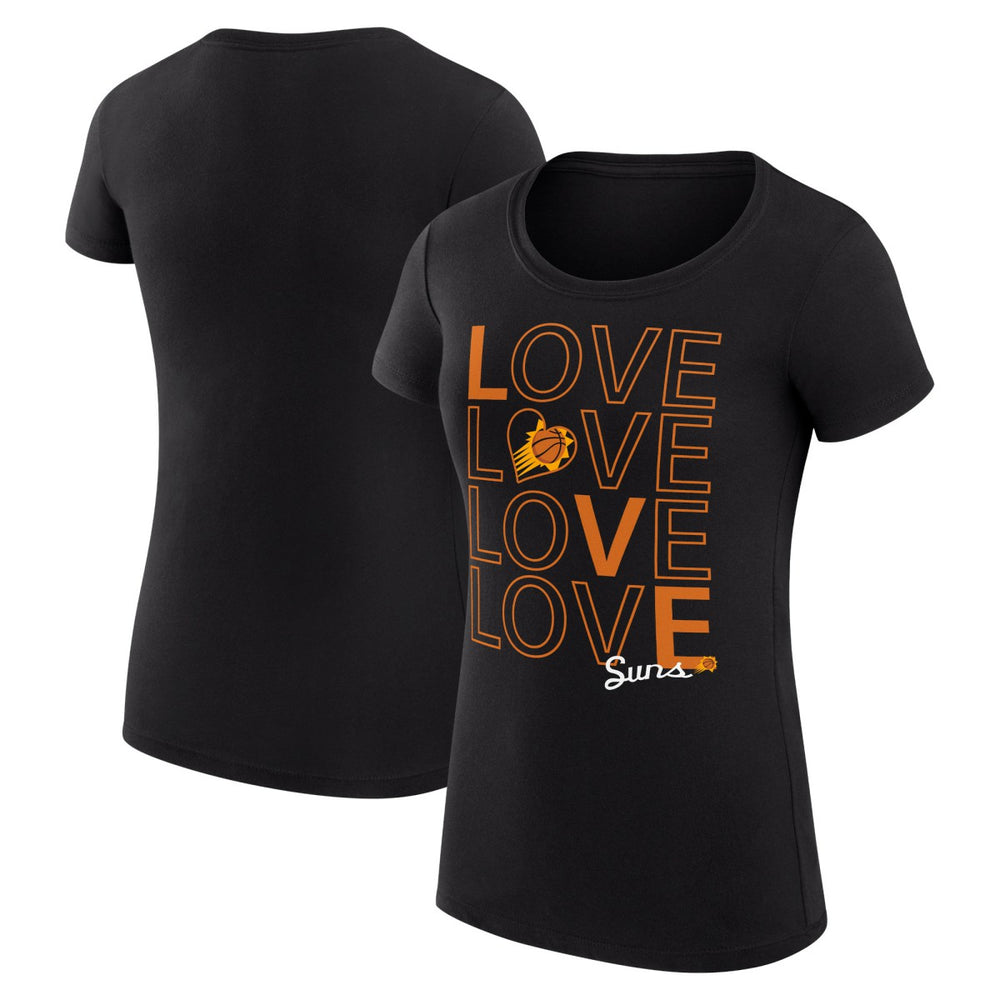 Phoenix Suns G-III 4Her by Carl Banks Women's Super-Slim Fit Lightweight Basketball Love T-Shirt Black