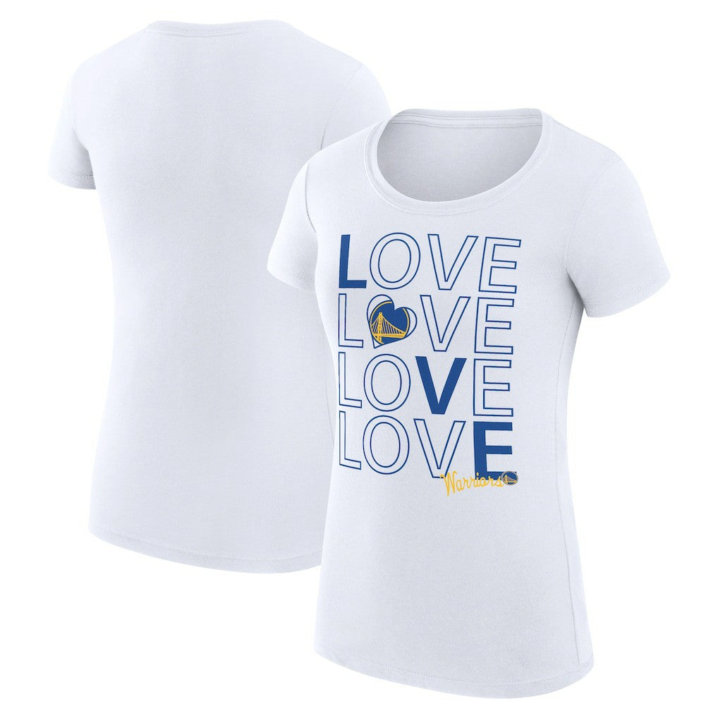 Golden State Warriors G-III 4Her by Carl Banks Women's Super-Slim Fit Lightweight Basketball Love T-Shirt White