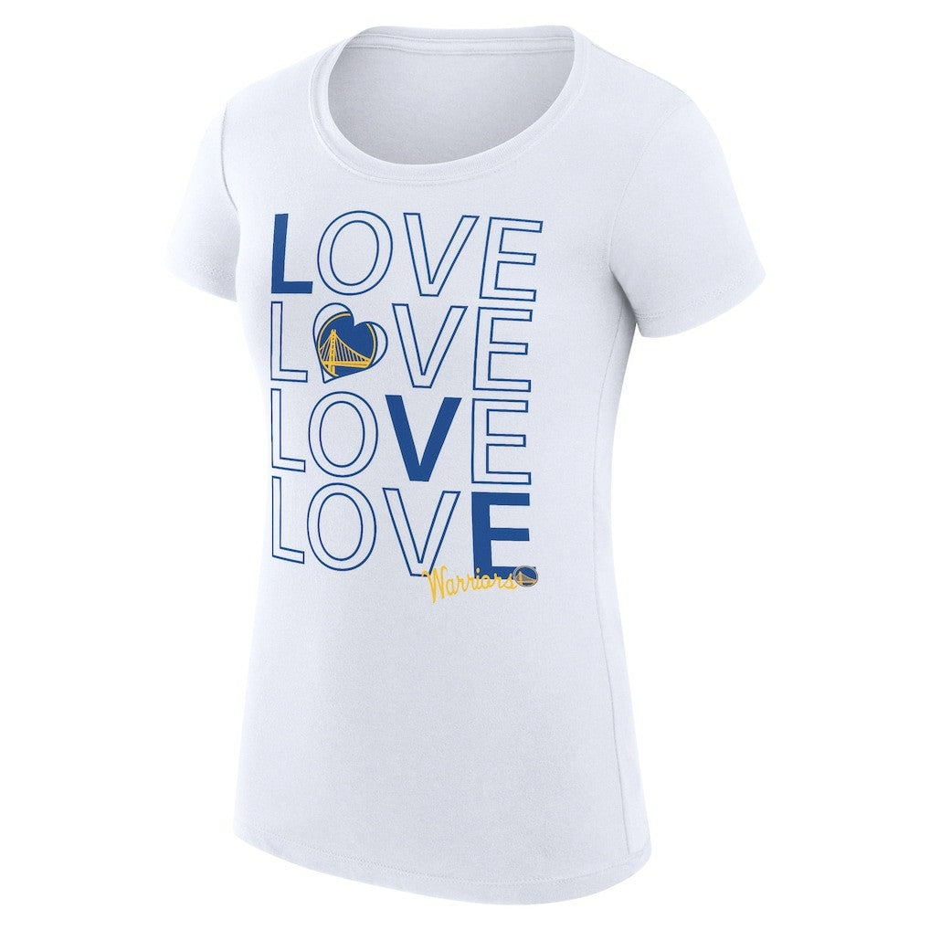 Golden State Warriors G-III 4Her by Carl Banks Women's Super-Slim Fit Lightweight Basketball Love T-Shirt White