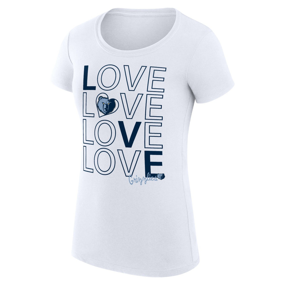 Memphis Grizzlies G-III 4Her by Carl Banks Women's Super-Slim Fit Lightweight Basketball Love T-Shirt White