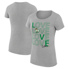 Boston Celtics G-III 4Her by Carl Banks Women's Super-Slim Fit Lightweight Basketball Love T-Shirt Heather Gray