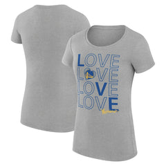 Golden State Warriors G-III 4Her by Carl Banks Women's Super-Slim Fit Lightweight Basketball Love T-Shirt Heather Gray