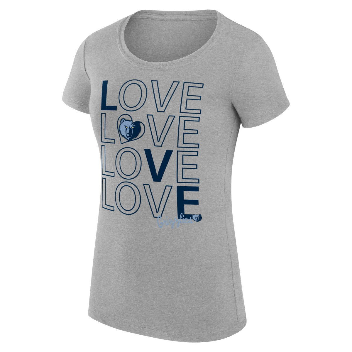 Memphis Grizzlies G-III 4Her by Carl Banks Women's Super-Slim Fit Lightweight Basketball Love T-Shirt Heather Gray