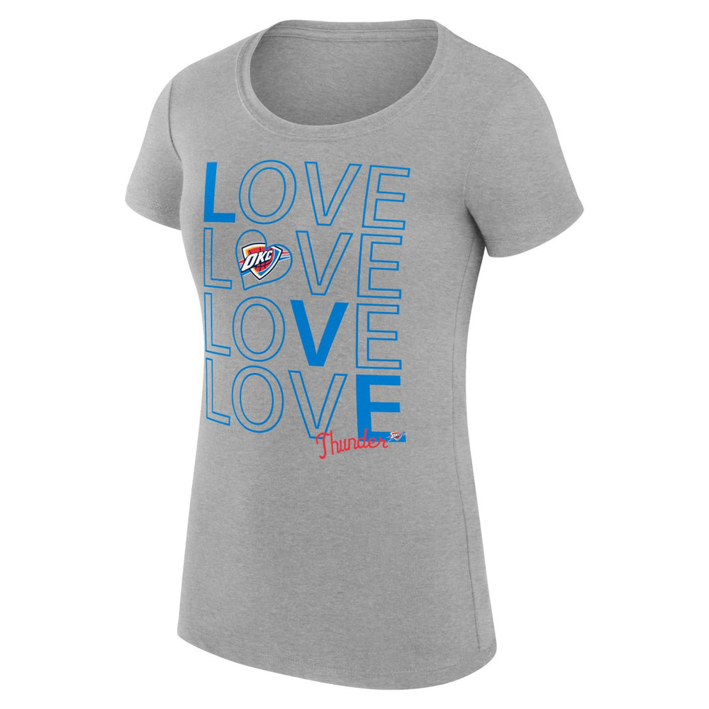 Oklahoma City Thunder G-III 4Her by Carl Banks Women's Super-Slim Fit Lightweight Basketball Love T-Shirt Heather Gray