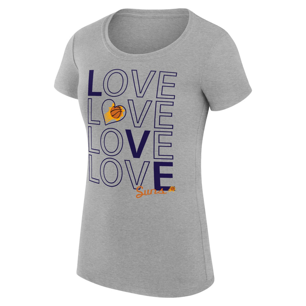 Phoenix Suns G-III 4Her by Carl Banks Women's Super-Slim Fit Lightweight Basketball Love T-Shirt Heather Gray