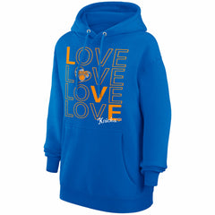 New York Knicks G-III 4Her by Carl Banks Women's Basketball Love Fleece Pullover Hoodie Blue