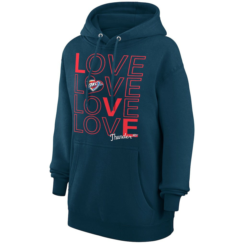 Oklahoma City Thunder G-III 4Her by Carl Banks Women's Basketball Love Fleece Pullover Hoodie Navy