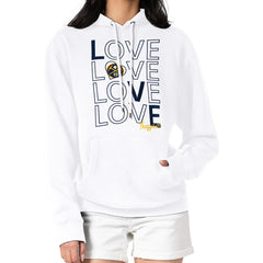 Denver Nuggets G-III 4Her by Carl Banks Women's Basketball Love Fleece Pullover Hoodie White