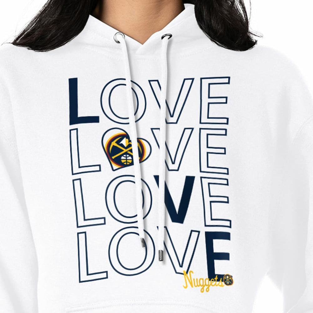 Denver Nuggets G-III 4Her by Carl Banks Women's Basketball Love Fleece Pullover Hoodie White