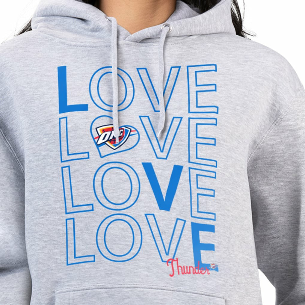 Oklahoma City Thunder G-III 4Her by Carl Banks Women's Basketball Love Fleece Pullover Hoodie Heather Gray