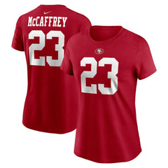 Christian McCaffrey San Francisco 49ers Women's Player Name & Number T-Shirt - Scarlet - Nike
