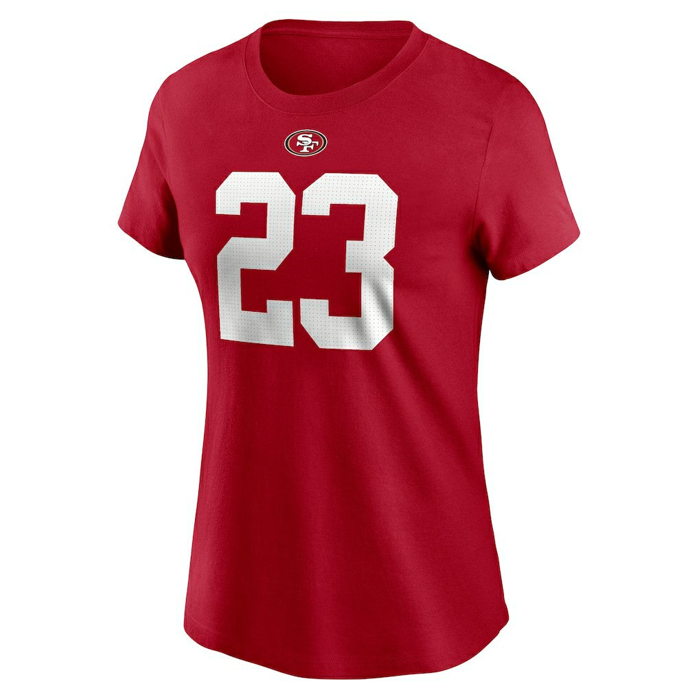 Christian McCaffrey San Francisco 49ers Women's Player Name & Number T-Shirt - Scarlet - Nike