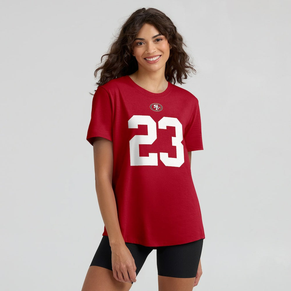 Christian McCaffrey San Francisco 49ers Women's Player Name & Number T-Shirt - Scarlet - Nike