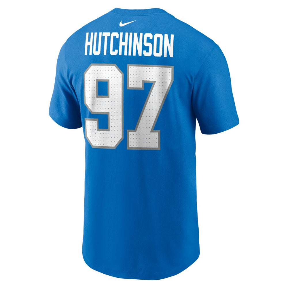 Aidan Hutchinson Detroit Lions Name & Number T-Shirt - Blue - Nike