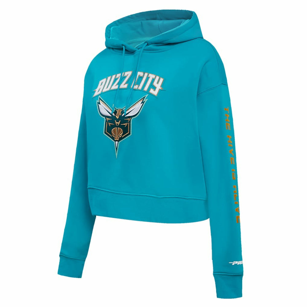 Charlotte Hornets Pro Standard Women's 2023/24 City Edition Cropped Pullover Hoodie Teal