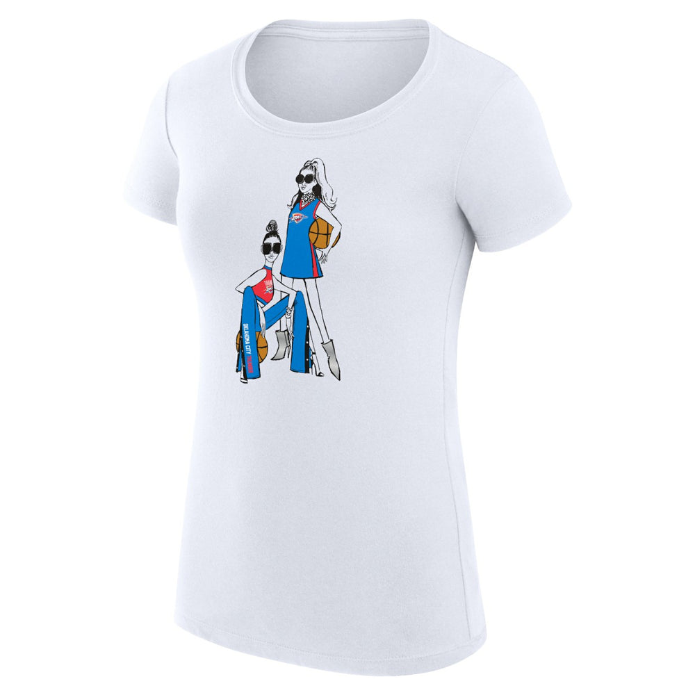 Oklahoma City Thunder G-III 4Her by Carl Banks Women's Super-Slim Fit Lightweight Basketball Girls T-Shirt White