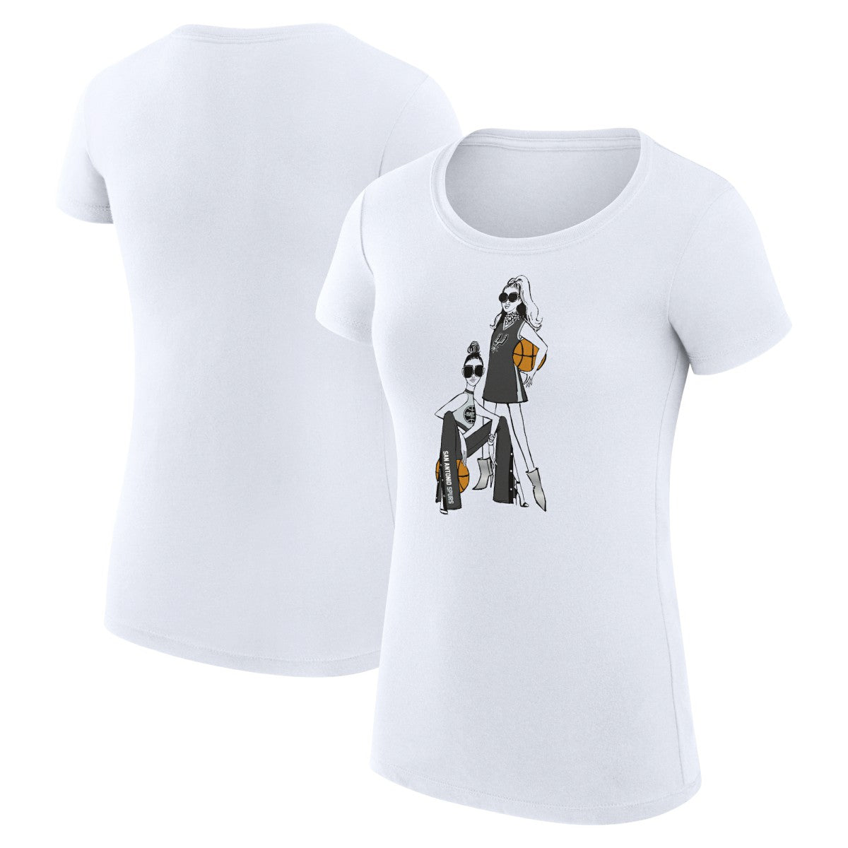 San Antonio Spurs G-III 4Her by Carl Banks Women's Super-Slim Fit Lightweight Basketball Girls T-Shirt White
