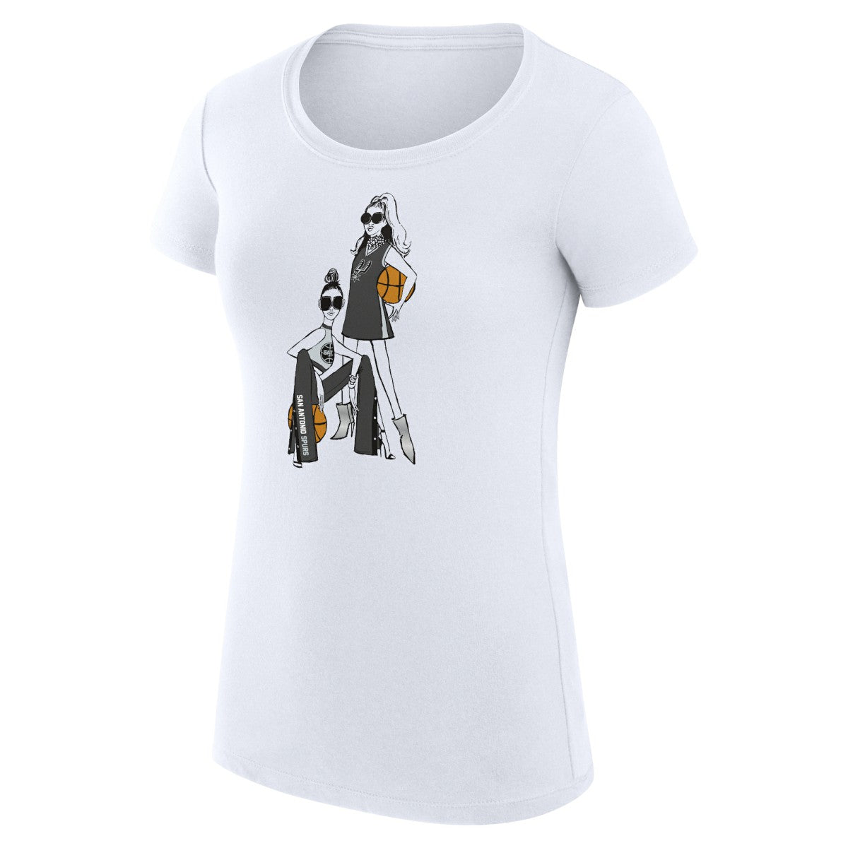 San Antonio Spurs G-III 4Her by Carl Banks Women's Super-Slim Fit Lightweight Basketball Girls T-Shirt White