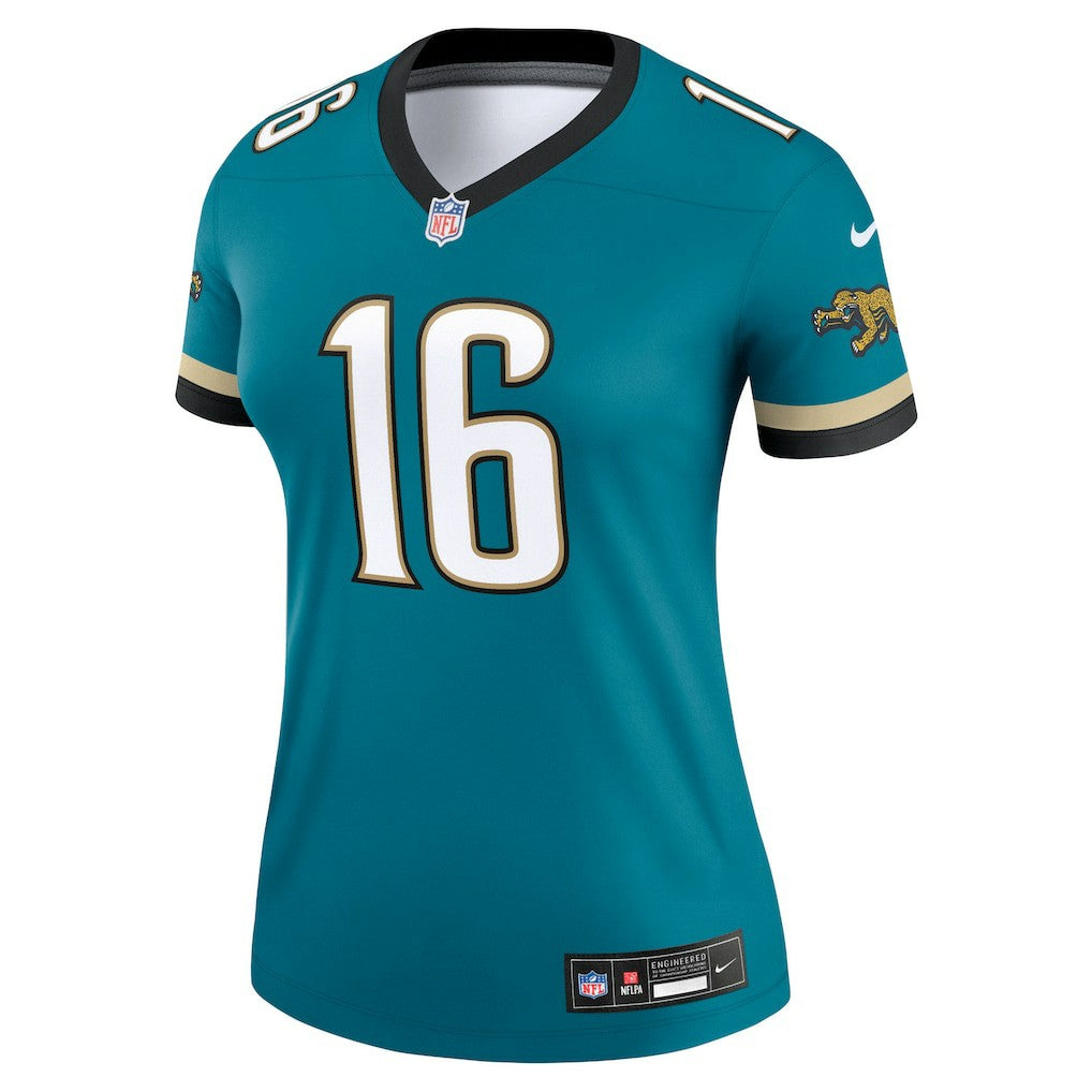Trevor Lawrence Jacksonville Jaguars Women's Alternate Legend Player Performance Top - Prowler Throwback Teal - Nike