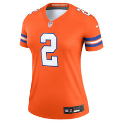 Patrick Surtain II Denver Broncos Women's Alternate Legend Player Performance Top - Mile High Collection 1977 Throwback Orange - Nike