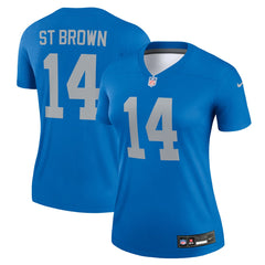 Amon-Ra St. Brown Detroit Lions Women's Alternate Legend Player Performance Top - Blue - Nike