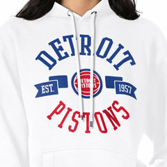 Detroit Pistons G-III 4Her by Carl Banks Women's City Pullover Hoodie White
