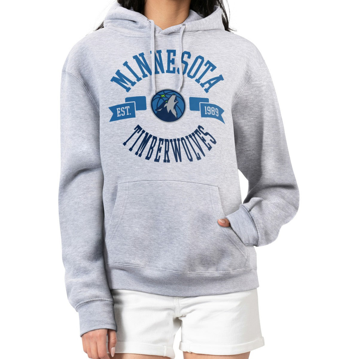 Minnesota Timberwolves G-III 4Her by Carl Banks Women's City Pullover Hoodie Heather Gray