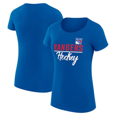 New York Rangers G-III 4Her by Carl Banks Women's Super-Slim Fit Lightweight Team Sport T-Shirt - Blue | NHL Clearance