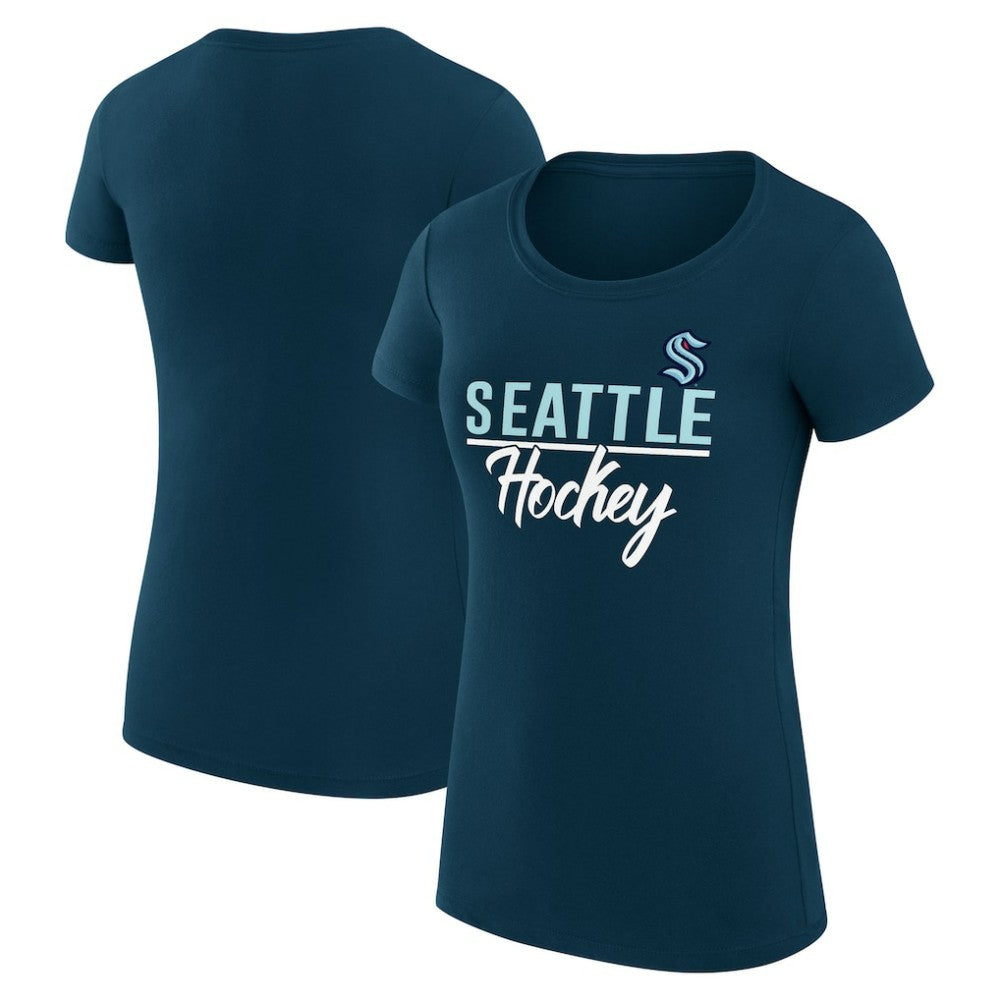 Seattle Kraken G-III 4Her by Carl Banks Women's Super-Slim Fit Lightweight Team Sport T-Shirt - Navy | NHL Lifestyle
