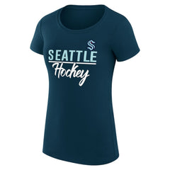 Seattle Kraken G-III 4Her by Carl Banks Women's Super-Slim Fit Lightweight Team Sport T-Shirt - Navy | NHL Lifestyle