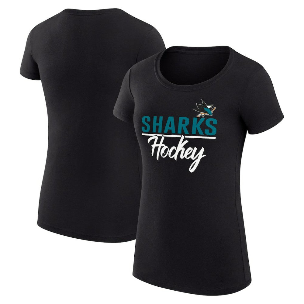 San Jose Sharks G-III 4Her by Carl Banks Women's Super-Slim Fit Lightweight Team Sport T-Shirt - Black | NHL discount