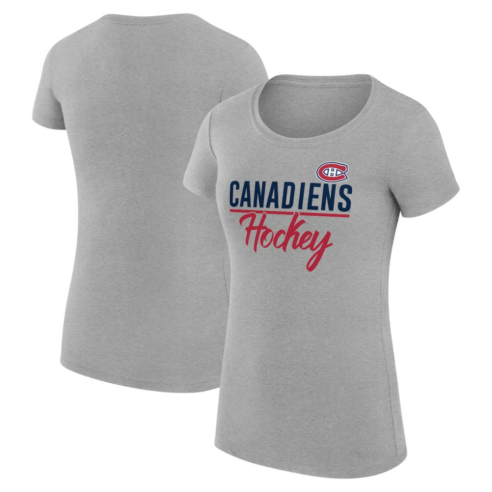 Montreal Canadiens G-III 4Her by Carl Banks Women's Super-Slim Fit Lightweight Team Sport T-Shirt - Gray | NHL Lifestyle