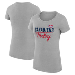 Montreal Canadiens G-III 4Her by Carl Banks Women's Super-Slim Fit Lightweight Team Sport T-Shirt - Gray | NHL Lifestyle