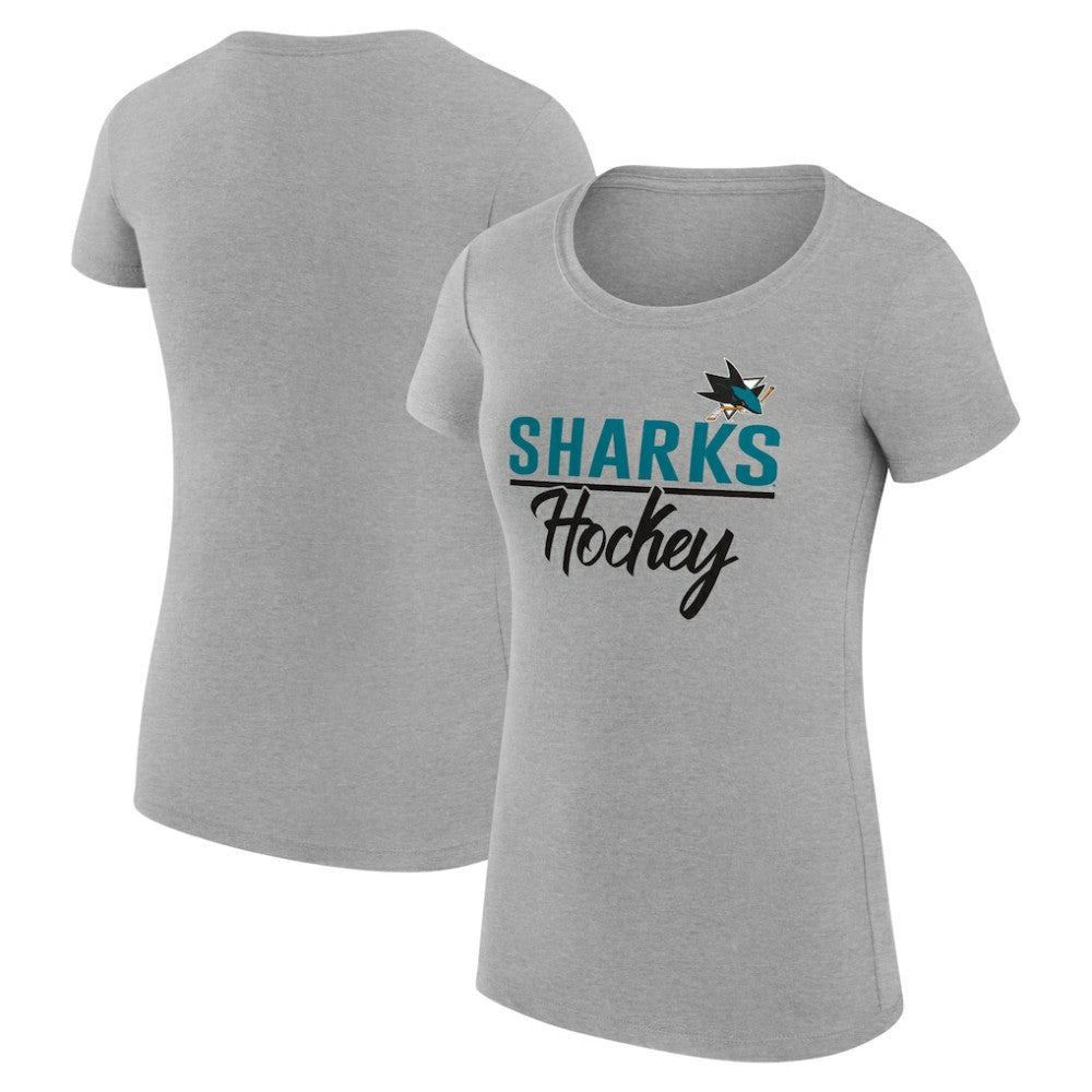 San Jose Sharks G-III 4Her by Carl Banks Women's Super-Slim Fit Lightweight Team Sport T-Shirt - Gray | NHL sale