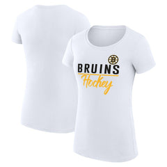 Boston Bruins G-III 4Her by Carl Banks Women's Super-Slim Fit Lightweight Team Sport T-Shirt - White | NHL Lifestyle